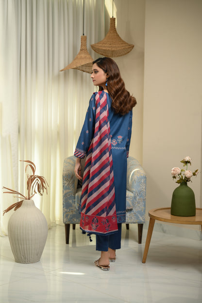 MIDNIGHT-3 PIECE LAWN COTTON SUIT