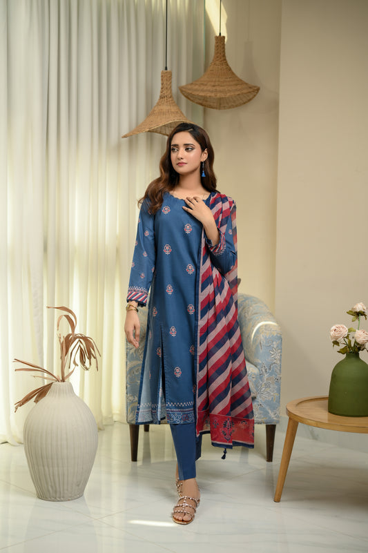 MIDNIGHT-3 PIECE LAWN COTTON SUIT