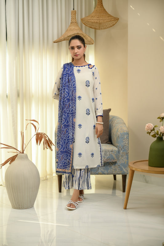 SERENITY-3 PIECE LAWN COTTON SUIT